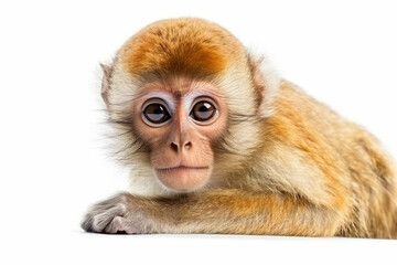 Monkey isolate on white background.Generative Ai.
