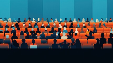 huge audience of people sitting in a theater