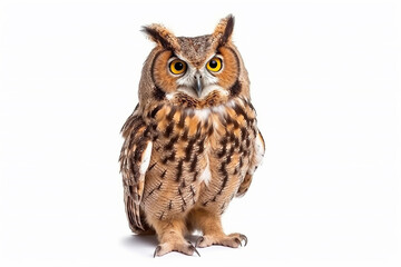 Fototapeta premium Owl isolate on white background.Generative Ai.