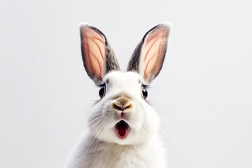 Fototapeta na wymiar Portrait of bunny isolate on white background.Generative Ai.