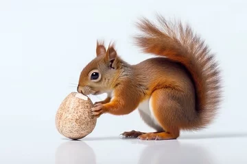 Foto op Plexiglas Squirrel isolate on white background.Generative Ai. © Inlovehem