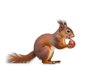 Fototapeta premium Squirrel isolate on white background.Generative Ai.