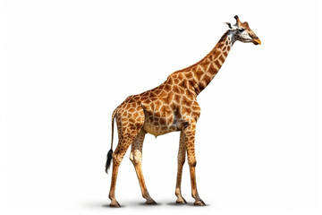Giraffe isolated on white background.Generative Ai.