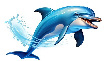 Obraz premium a dolphin with its mouth open and water splashing around. generative ai