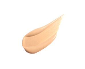 Smear of skin foundation isolated on white, top view