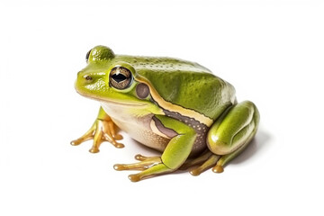 Fototapeta premium Frog isolated on white background.Generative Ai.