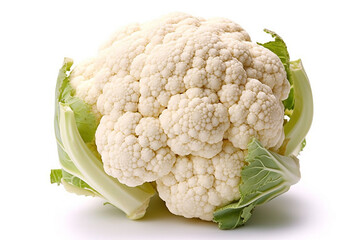 Cauliflower isolated on white background.Generative Ai.
