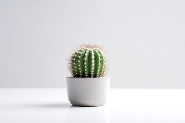 Cactus in pot isolated on white background.Generative Ai. - obrazy, fototapety, plakaty
