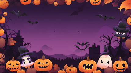 halloween background with pumpkins