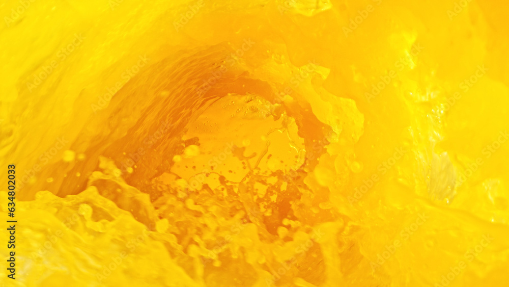 Aufkleber splashing orange juice creating twister shape.