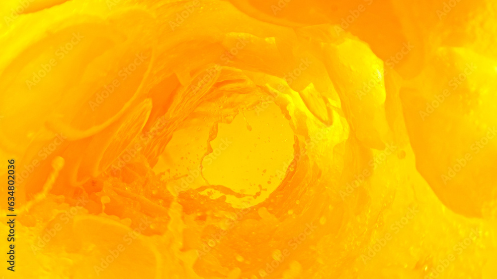Aufkleber splashing orange juice creating twister shape.
