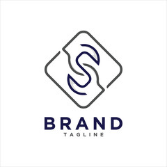 Wrench chain infinity letter S template design