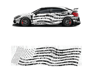 car livery design vector. Graphic abstract stripe racing background