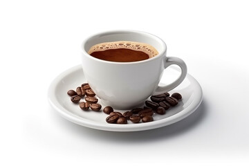 Fototapeta premium Hot coffee isolated on white background .Generative Ai.