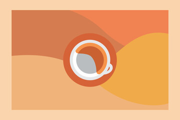 Coffee glass background isolated cream background.