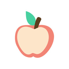 Cute red apple with leaf vector