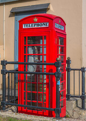 Obraz premium Cabine téléphonique britannique à Gibraltar, Grande-Bretagne, Europe
