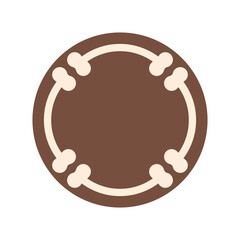 Round frame of dog bones with place and space for text or image. Vector design template on empty white background. 