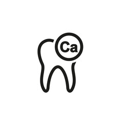 Human tooth and calcium vitamin icon.