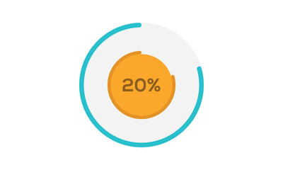 20% pie chart template, pie chart 20% vector, pie chart illustration