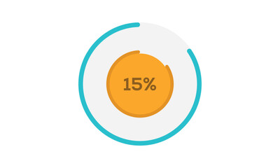 15% pie chart template, pie chart 15% vector, pie chart illustration