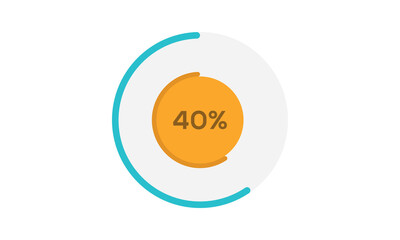 40% pie chart template, pie chart 40% vector, pie chart illustration