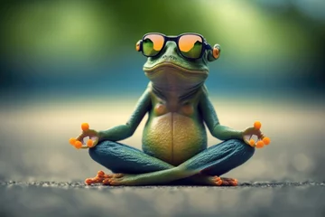 Fototapeten Ein Frosch macht Yoga © Gabi D