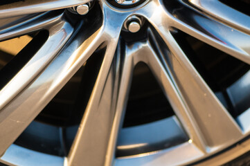 Luxury tire disc detail, photo of the wheel