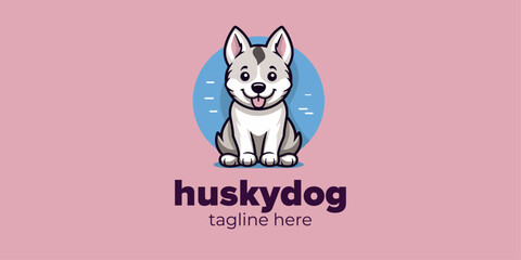 Siberian Husky Pet Shop Appeal: Vector Logo Ideal for Pet-Focused Businesses