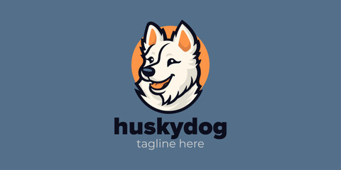 Pet Products Simplified: Vector Logo with Siberian Husky for Branding Success