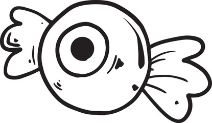 Halloween candy decoration Hand draw Halloween concept Outline Simple vector illustration.