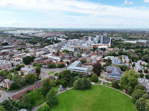 Basingstoke town anf park Hampshire UK drone,aerial