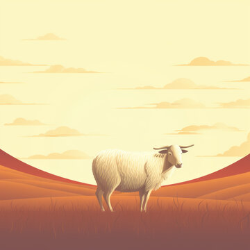 Banner for the Jewish holiday Yom Kippur. Scapegoat. Day of Atonement, Judgment Day, Forgiveness Day