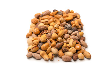 A group of almonds, pistachios, walnuts, macadamia, cashews.