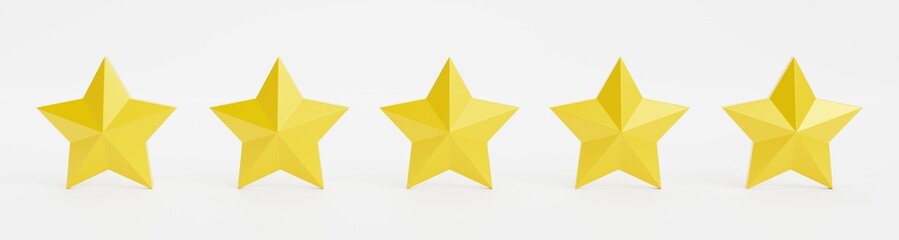 Fototapeta premium Five stars, ratting, shiny stars