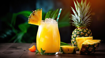 Pineapple cocktail with pineapple