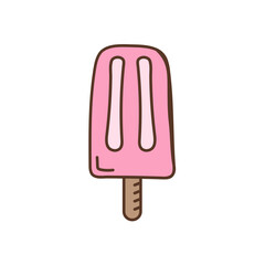 Strawberry Popsicle Doodle Sticker