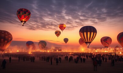 Night Sky Ablaze: Festival of Aeronautics with Hot Air Balloons