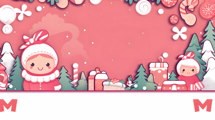 Naklejka premium anime style christmas background