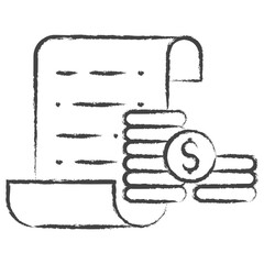 Hand drawn Document warning illustration icon