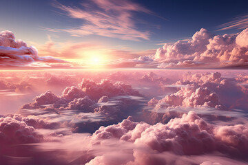 Obraz premium sunrise over the pink clouds 