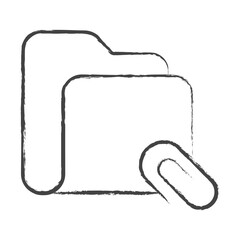 Fototapeta premium Hand drawn Attach folder illustration icon