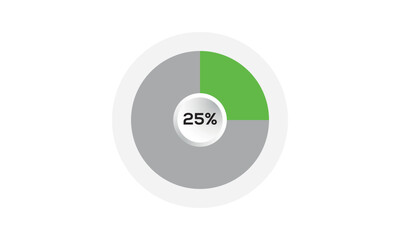 25% creative pie chart vector, 25 percent pie chart, pie chart vector, incredible pie chart vector