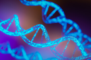 Background of DNA structure of medical research concept, 3d rendering