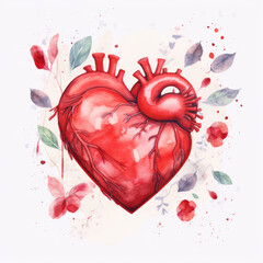 world heart day. banner. watercolor illustration