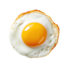 a fried egg, sunnyside up in a Food- themed, photorealistic illustration in a PNG, cutout, and isolated. generative AI - obrazy, fototapety, plakaty