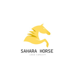 Sahara Horse Logo Design Template Flat Style Vector Illustration
