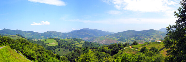 Fototapeta na wymiar In the depths of the green Basque Country, there is a valley as if lost, almost ignored, called the Aldudes Valley, which has kept a virgin character and is renowned for the beauty of its landscapes