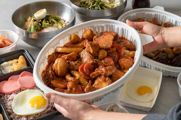 La Braised Spicy Chicken with Charcoal Bulgogi Lunch Box Braised Spicy Chicken