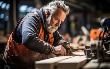 Amid the comforting ambiance of his workshop, the seasoned carpenter adeptly transforms timber into exquisite pieces.